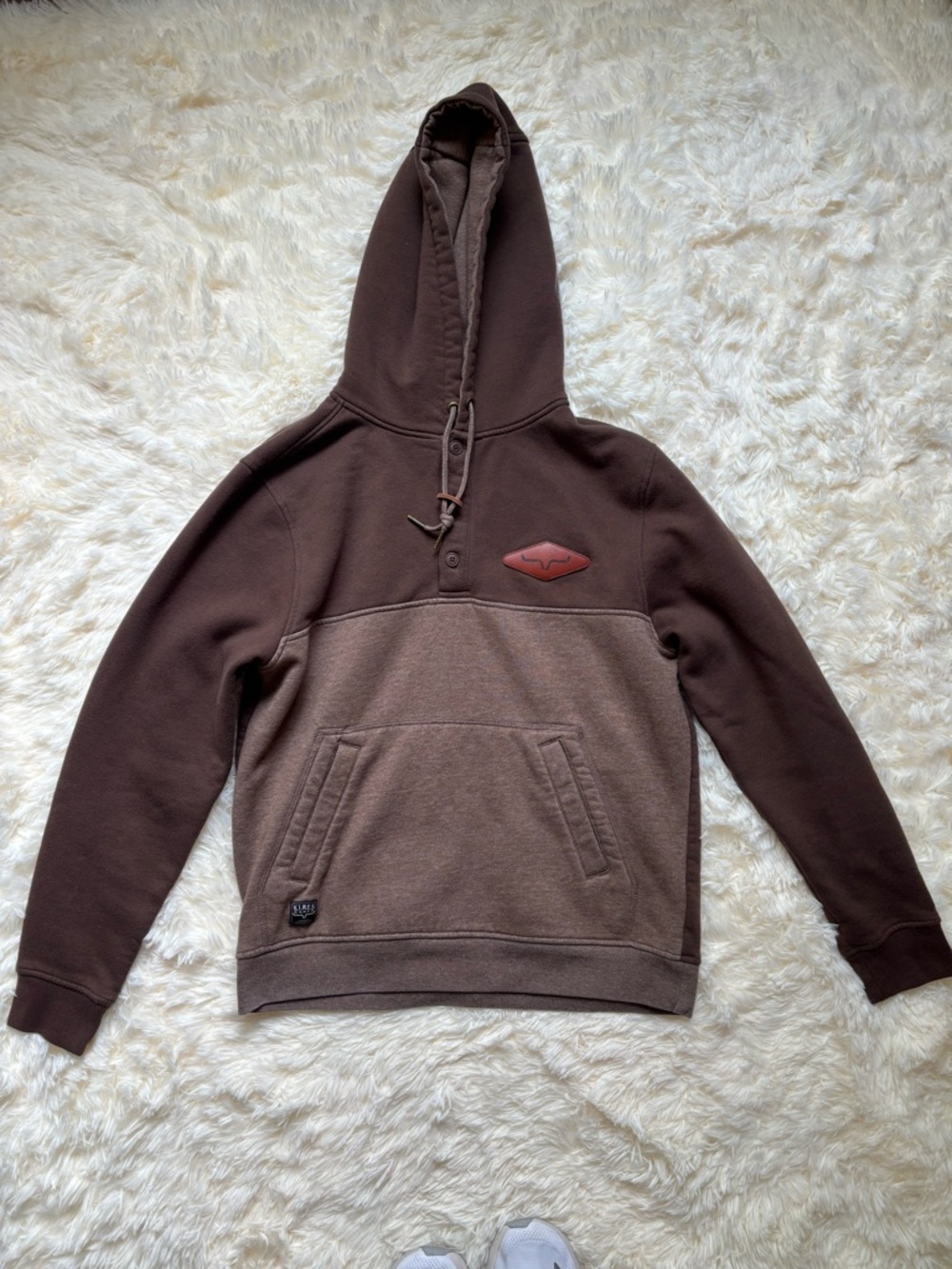 Kimes Ranch Two-Tone Brown Pullover Hoodie Medium Western